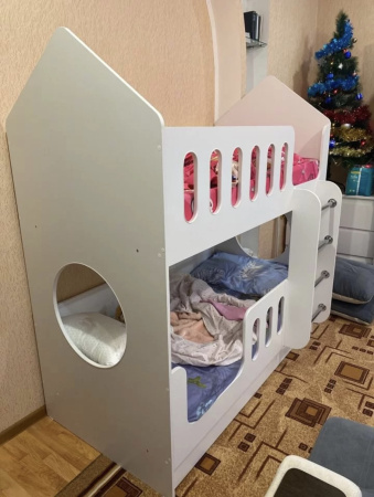 Двухъярусная кровать Домик 160х80  от Династия Kids