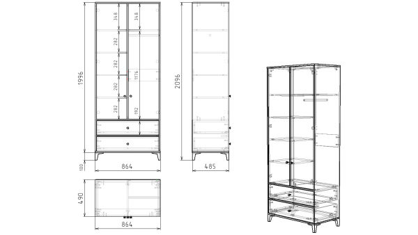 Шкаф гардеробный коллекции Альви от Династия Kids