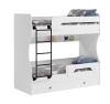 Кровать 2-х ярусная Омега с бортиком (цвет белый + лестница черная). Со съемным нижним бортиком от Династия Kids