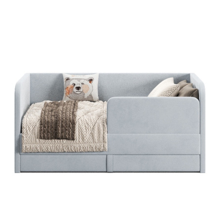 Кровать Nepos 80х160 (велюр Тедди 313 серый) от Династия Kids