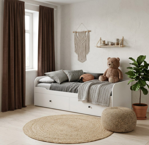 Кровать Норд + шкаф Лайт Лофт + стеллаж  от Династия Kids