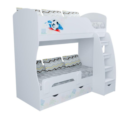 Кровать 2-х ярусная коллекции Футбол 180х80 от Династия Kids