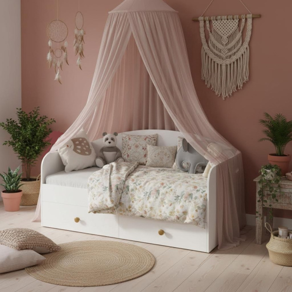 Кровать 160х80 Умка Мини NEW (ручки - дуб) 