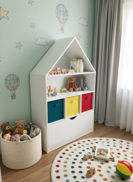 Комод коллекции Хэппи + стеллаж Домик-1 от Династия Kids