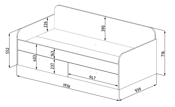 Кровать-чердак коллекции Цветы + кровать 190х90 Цветы от Династия Kids