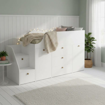 Кровать-чердак Хэппи-2 (цвета разные) 180х80 от Династия Kids