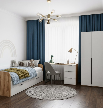 Шкаф 2-х дверный коллекции Брайт Золотистый  от Династия Kids