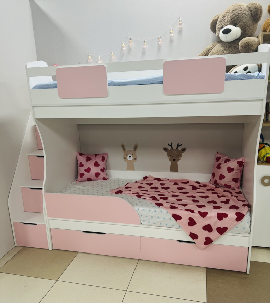 Кровать двухъярусная Дуэт (айскрим+белый) 