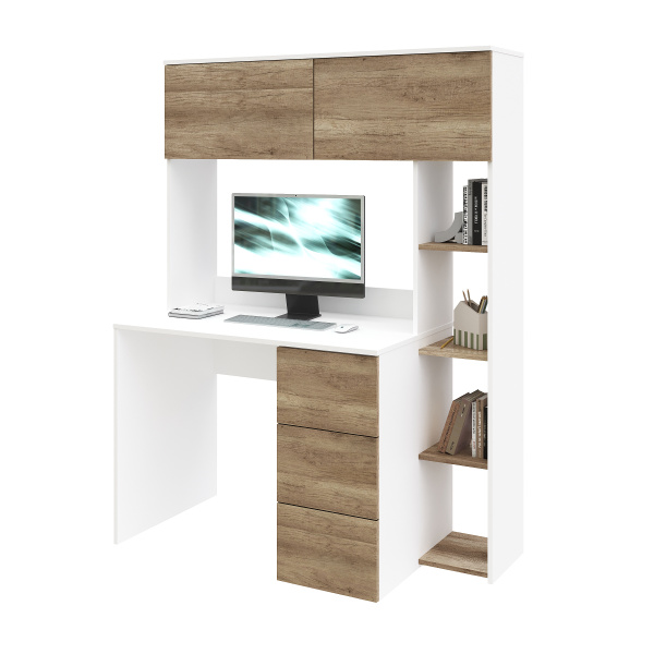 Стол Ритм 1250 мм (корпус белый + фасады дуб каньон). Левый/правый