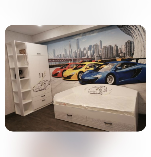 Приставка-стеллаж (гл.479 мм) в белом цвете (для коллекций Престиж, Твой Стиль, Гранд) от Династия Kids