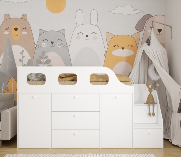 Кровать-чердак Хэппи 180х80  от Династия Kids