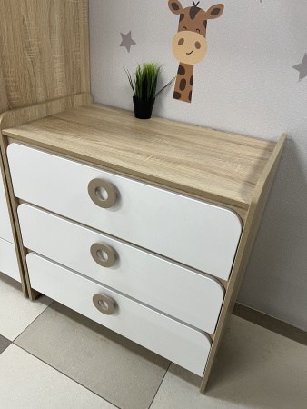 Комод коллекции Юниор (дуб сонома + белый) от Династия Kids
