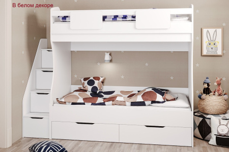 Кровать 2-х ярусная МИА 180х80 (дуб сонома + белый) от Династия Kids